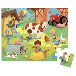 Janod Puzzle Un Día en la Granja 24 piezas ·*Niños Puzzles 24 Piezas|Puzzles Janod