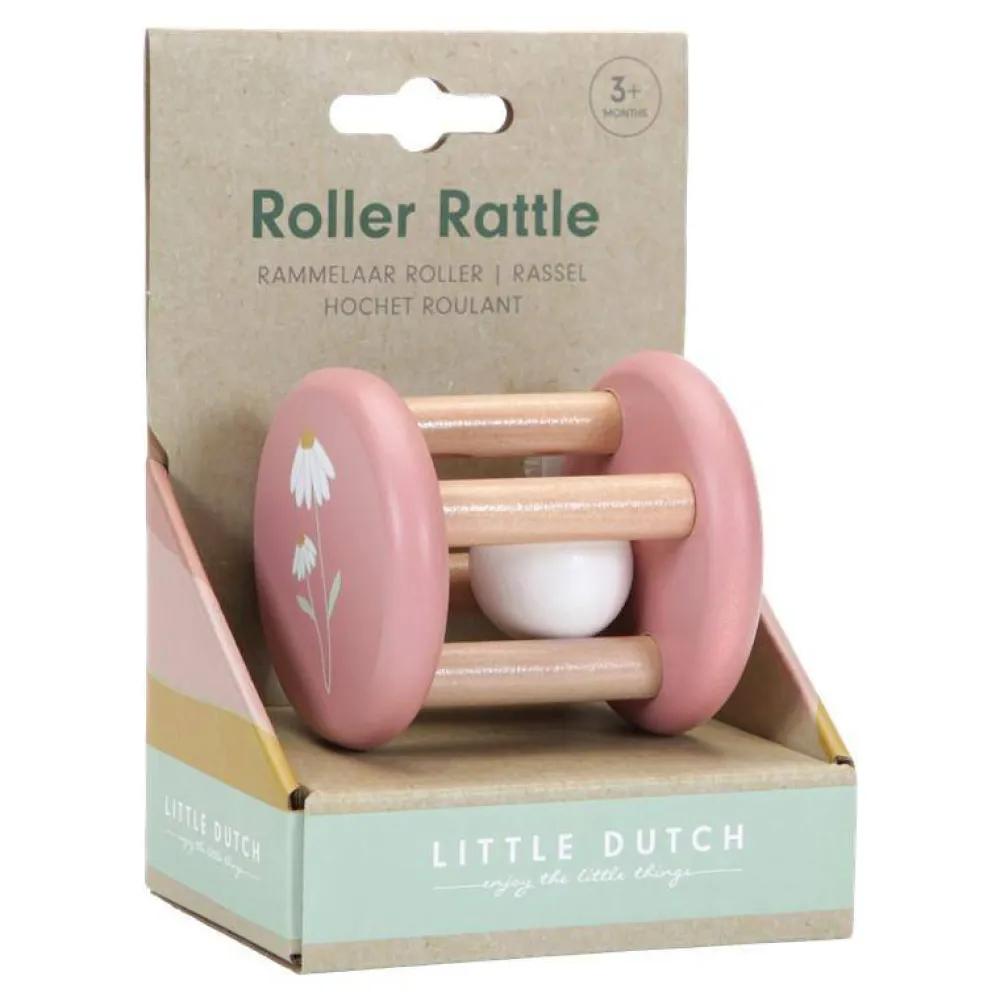 Little Dutch Roller Flowers Rosa*Niños Juguetes Waldorf|Juguetes Montessori