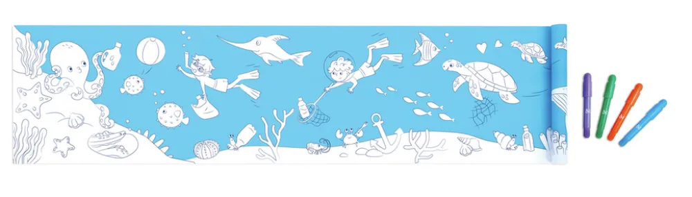 Hape Rollo de papel para garabatos Oceánicos ·*Niños Kit De Manualidades|Juguetes De Toda La Vida