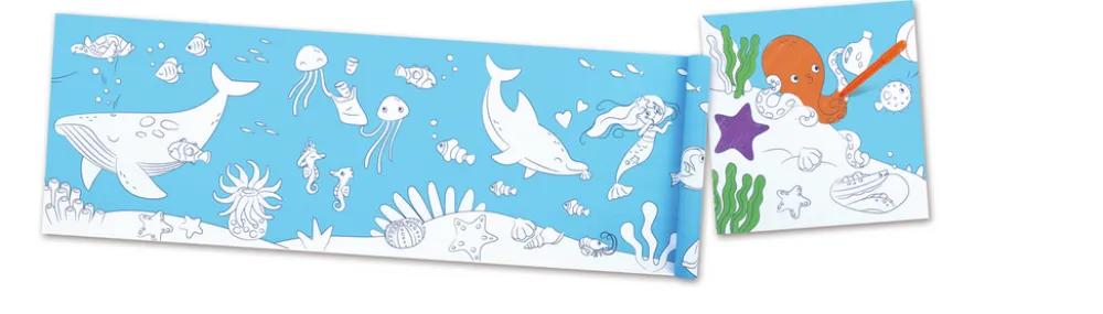 Hape Rollo de papel para garabatos Oceánicos ·*Niños Kit De Manualidades|Juguetes De Toda La Vida
