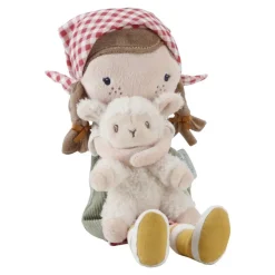 Little Dutch Rosa Granjera con Oveja Mediana ·*Niños Muñecos Blanditos|Juguetes Montessori