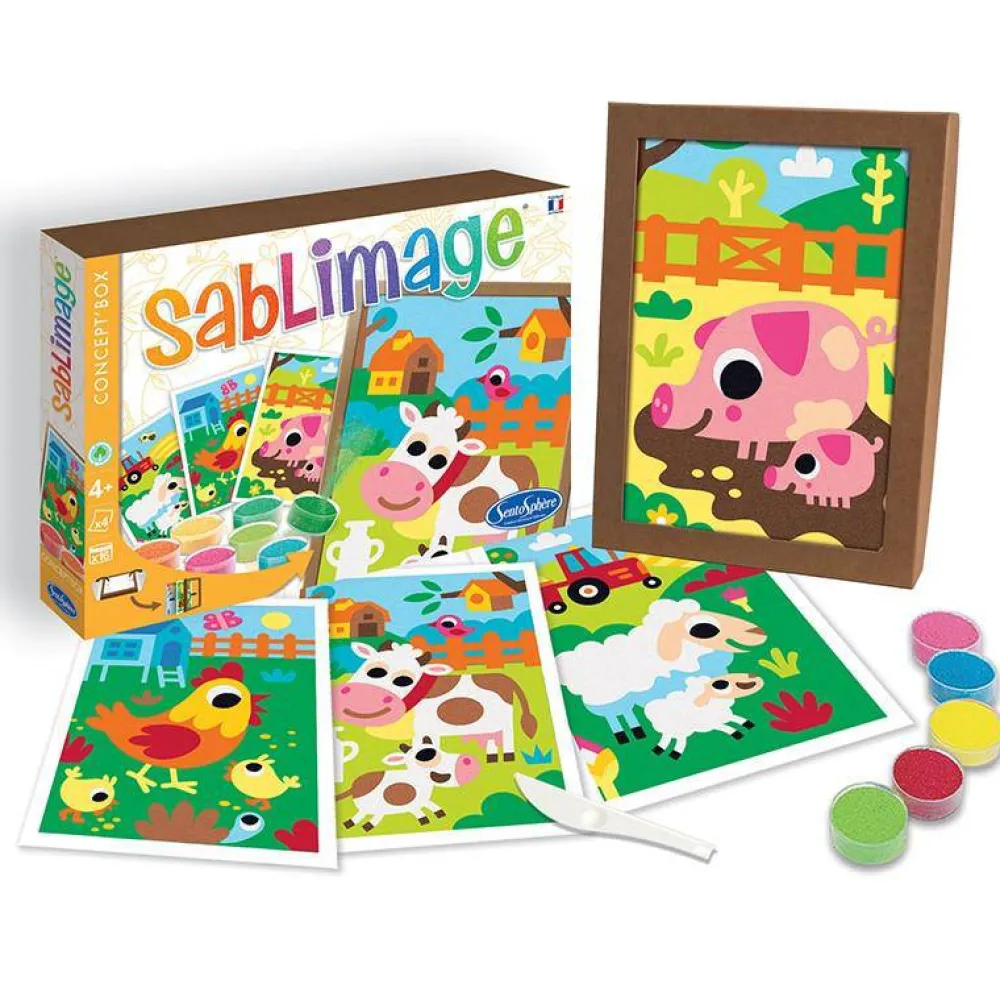Sentosphère Sablimage · Animales de Granja*Niños Pintar Con Arena|Kit De Manualidades