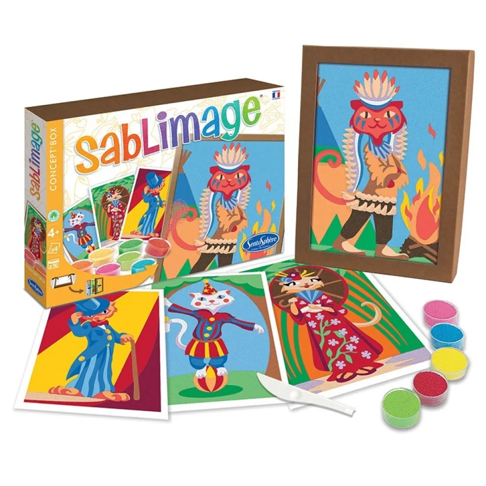 Sentosphère Sablimage · Gatos*Niños Pintar Con Arena|Kit De Manualidades