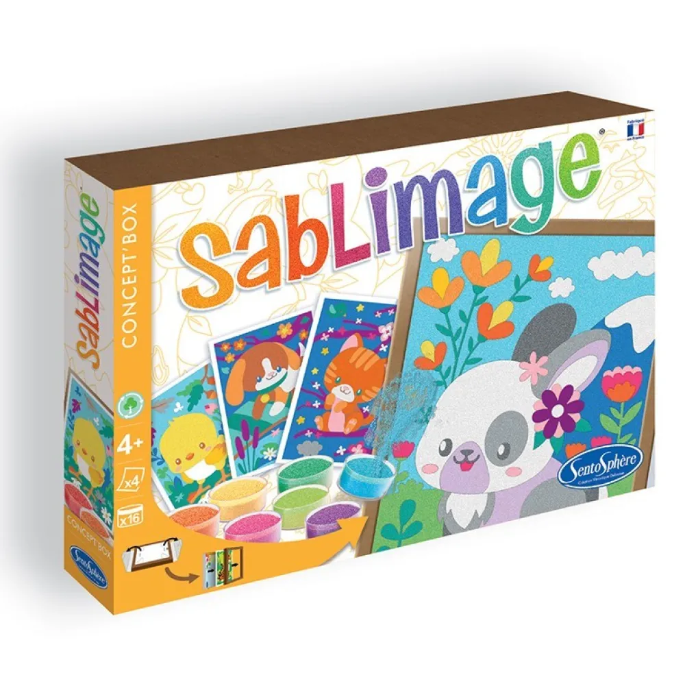 Sentosphère Sablimage Animales de Peluche*Niños Pintar Con Arena|Kit De Manualidades