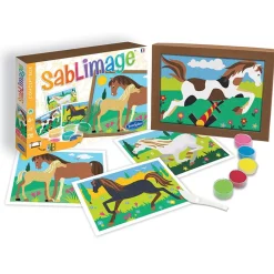 Sentosphère Sablimage Caballos*Niños Pintar Con Arena|Kit De Manualidades
