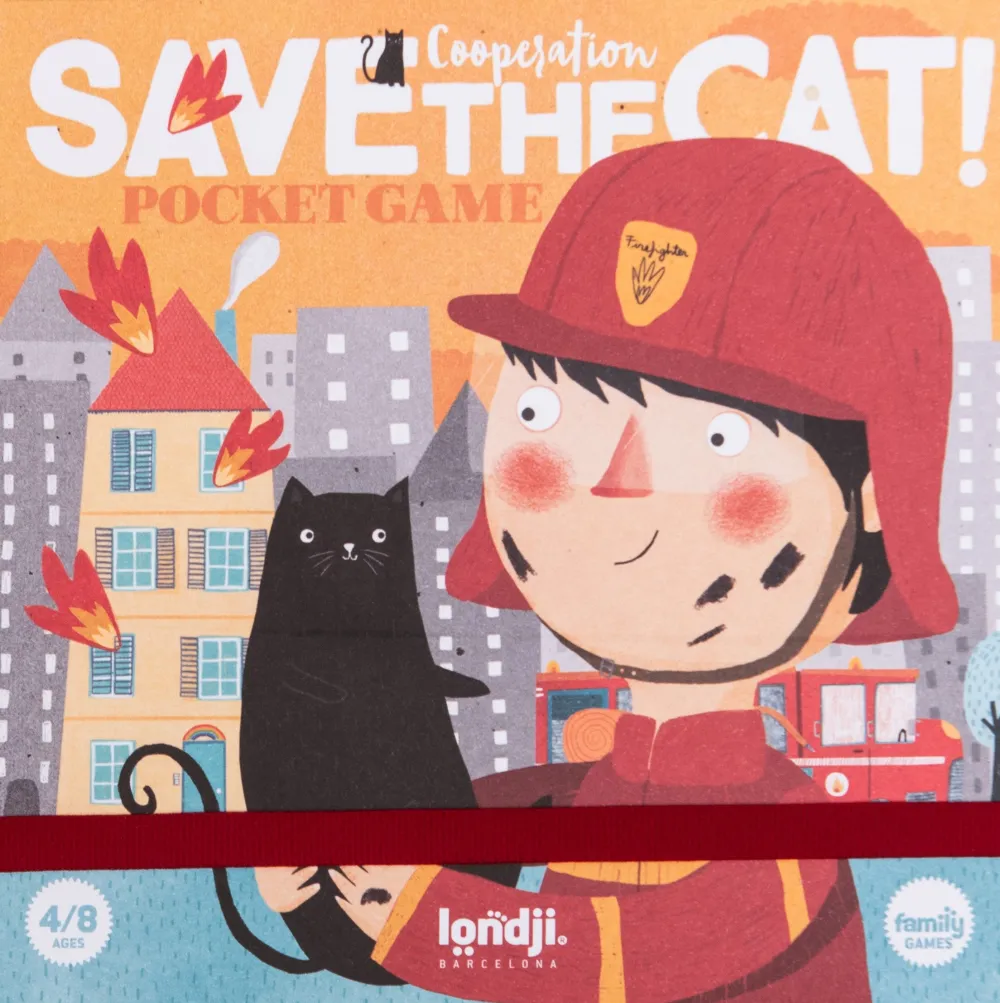 Londji Save the Cat Pocket Game ·*Niños Juegos De Mesa Cooperativos|Juegos De Tablero