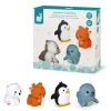 Janod Set 4 lanzadores de agua Animales Polares ·*Niños Juguetes De Baño
