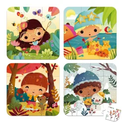 Janod Set 4 Puzzles Evolutivos - 4 Estaciones ·*Niños Puzzles Janod|Puzzles Evolutivos