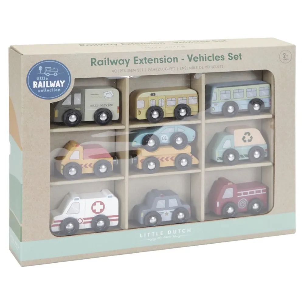 Little Dutch Set 9 vehículos ·*Niños Juguetes Waldorf|Juguetes Montessori
