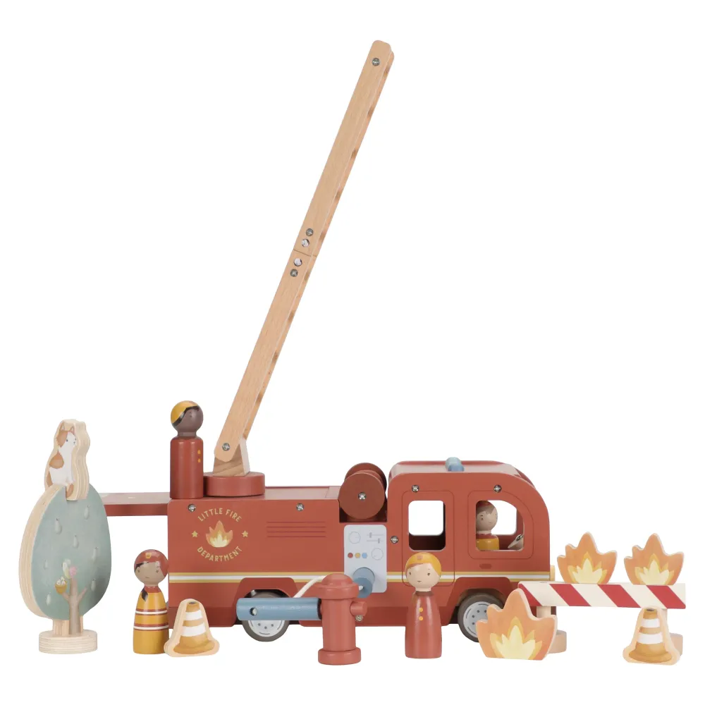 Little Dutch Set Bomberos con camión FSC ·*Niños Coches De Madera De Juguete Para Bebés|Coches De Juguete Para Bebés