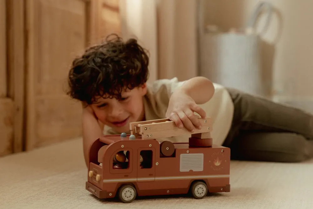 Little Dutch Set Bomberos con camión FSC ·*Niños Coches De Madera De Juguete Para Bebés|Coches De Juguete Para Bebés
