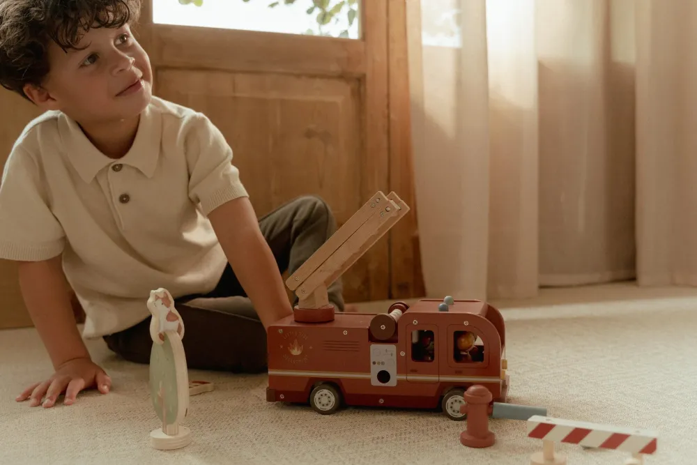 Little Dutch Set Bomberos con camión FSC ·*Niños Coches De Madera De Juguete Para Bebés|Coches De Juguete Para Bebés
