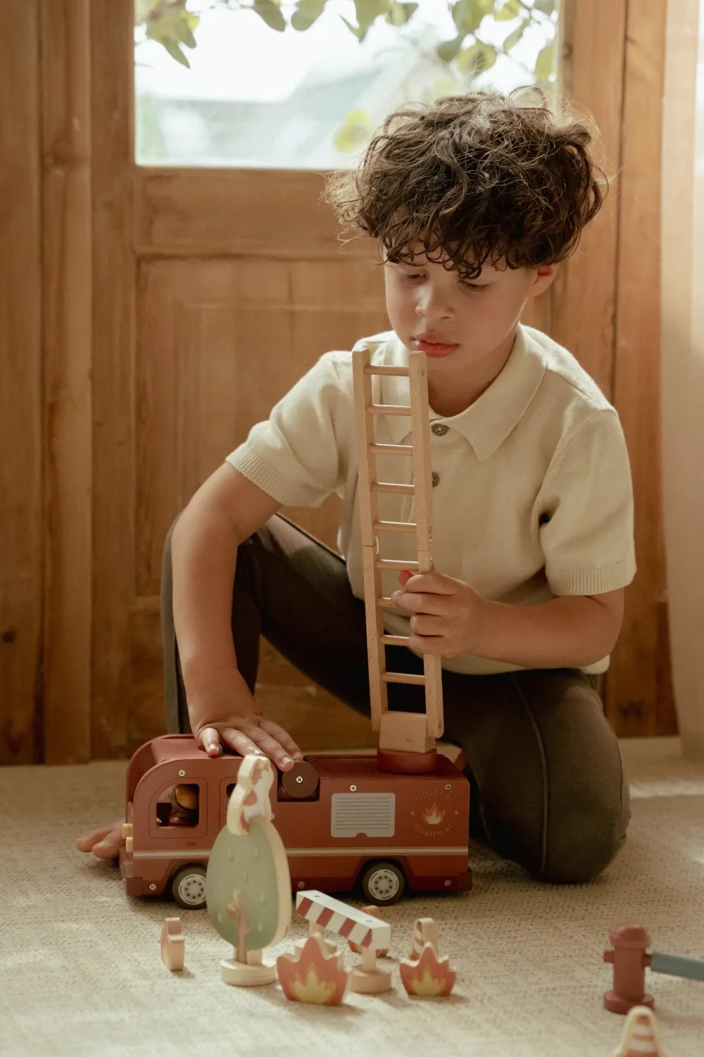 Little Dutch Set Bomberos con camión FSC ·*Niños Coches De Madera De Juguete Para Bebés|Coches De Juguete Para Bebés