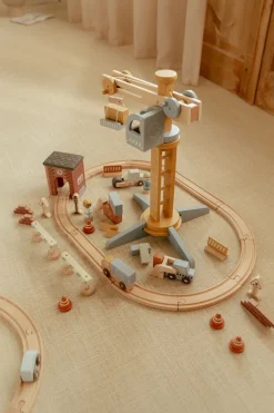 Little Dutch Set Construcción con grúa FSC ·*Niños Coches De Madera De Juguete Para Bebés|Coches De Juguete Para Bebés