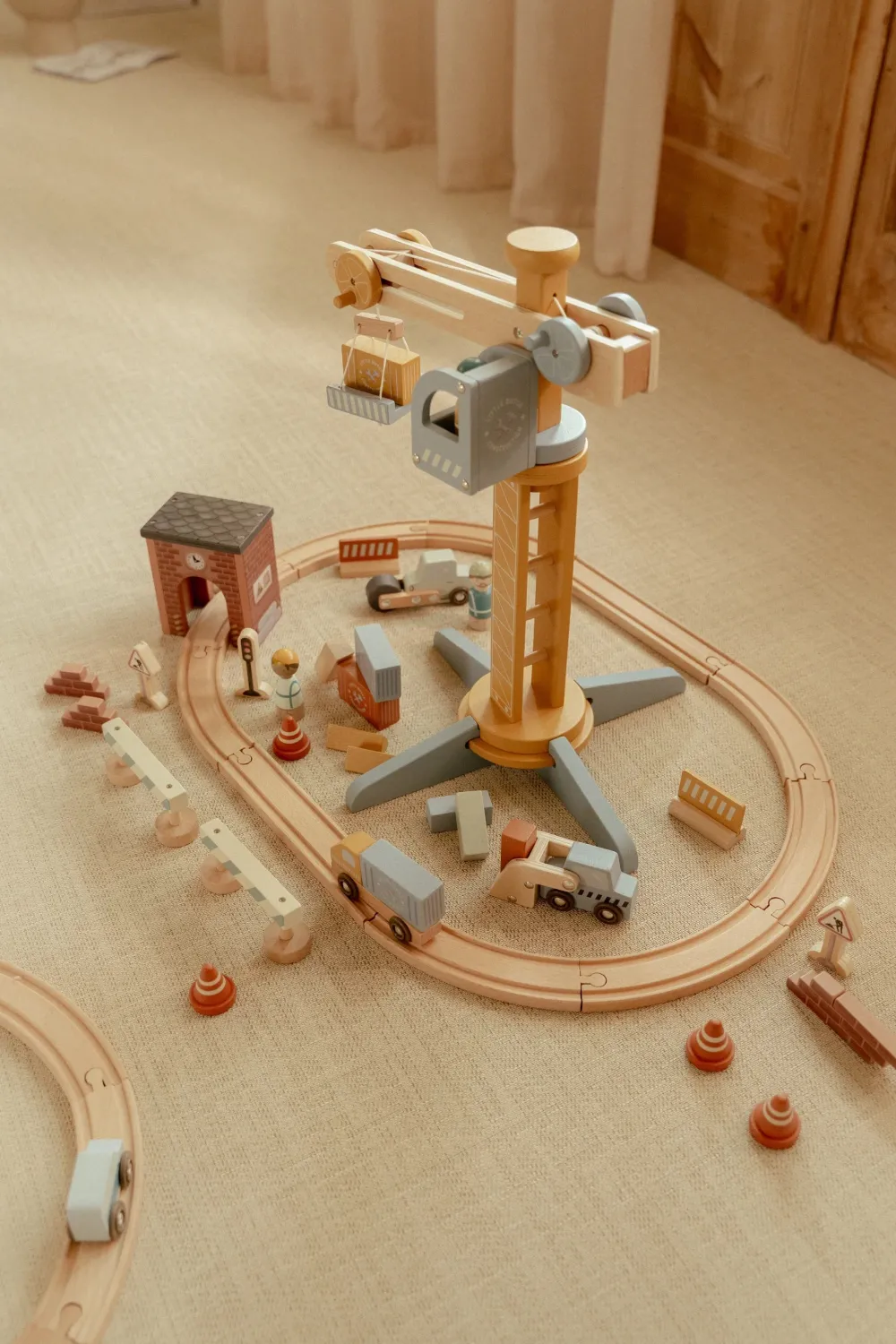 Little Dutch Set Construcción con grúa FSC ·*Niños Coches De Madera De Juguete Para Bebés|Coches De Juguete Para Bebés