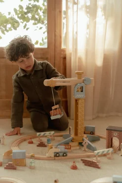 Little Dutch Set Construcción con grúa FSC ·*Niños Coches De Madera De Juguete Para Bebés|Coches De Juguete Para Bebés