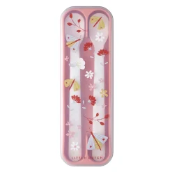 Mepal Set cuchara papilla Flores y Mariposas ·* Cajas De Almuerzo Infantil·Con Compartimentos