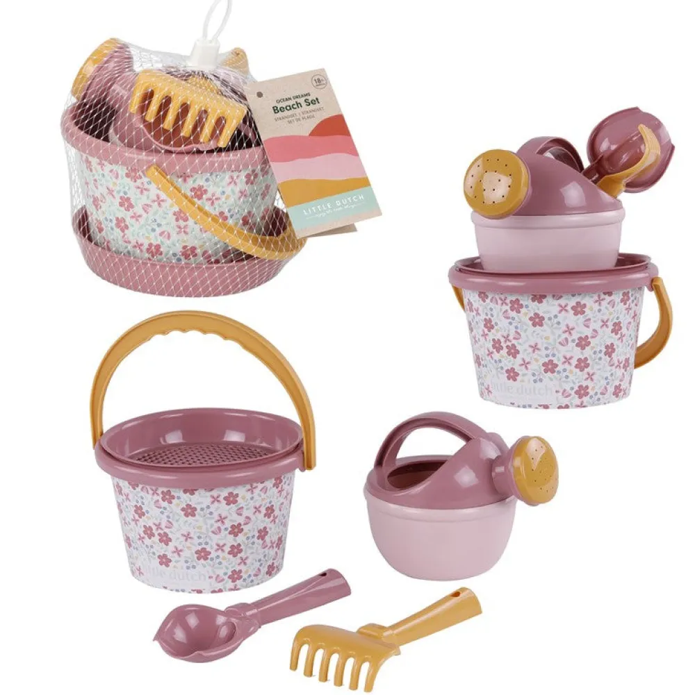 Little Dutch Set de Playa (5 piezas) Flores ·*Niños Juguetes De Playa|Juguetes De Playa