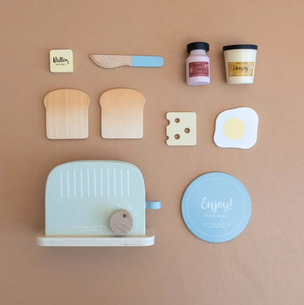 Little Dutch Set de Tostadora ·*Niños Cocinas De Madera Y Accesorios Juguete|Juguetes Waldorf