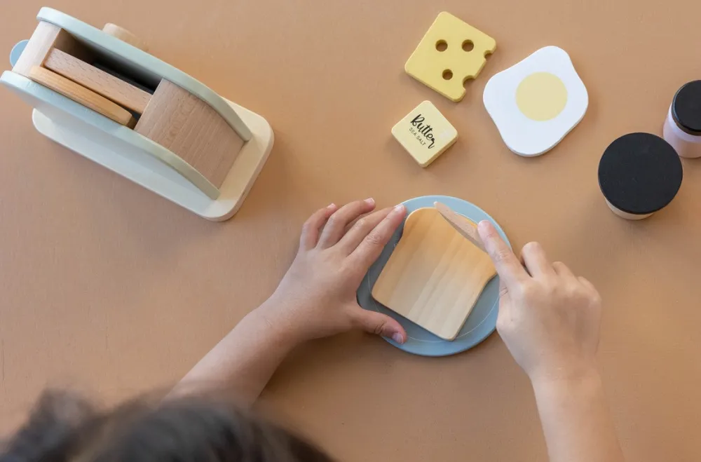 Little Dutch Set de Tostadora ·*Niños Cocinas De Madera Y Accesorios Juguete|Juguetes Waldorf