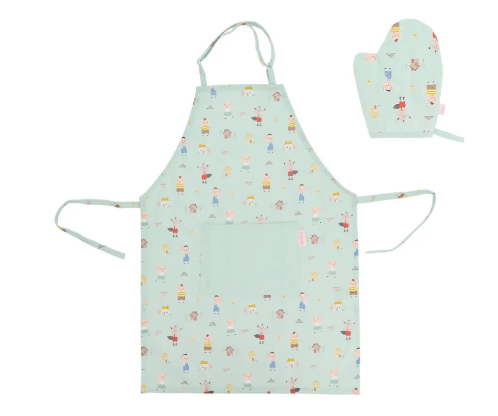 Tutete Set Delantal The Three Little Pigs*Niños Accesorios De Cocina Para Niños