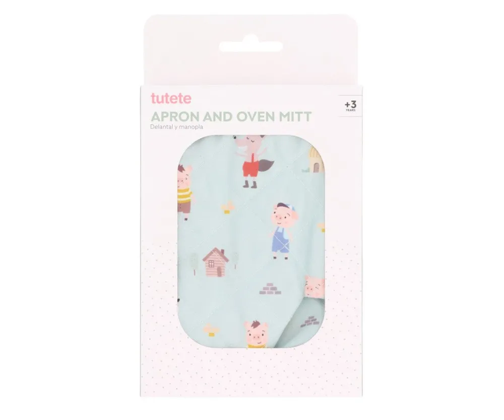Tutete Set Delantal The Three Little Pigs*Niños Accesorios De Cocina Para Niños
