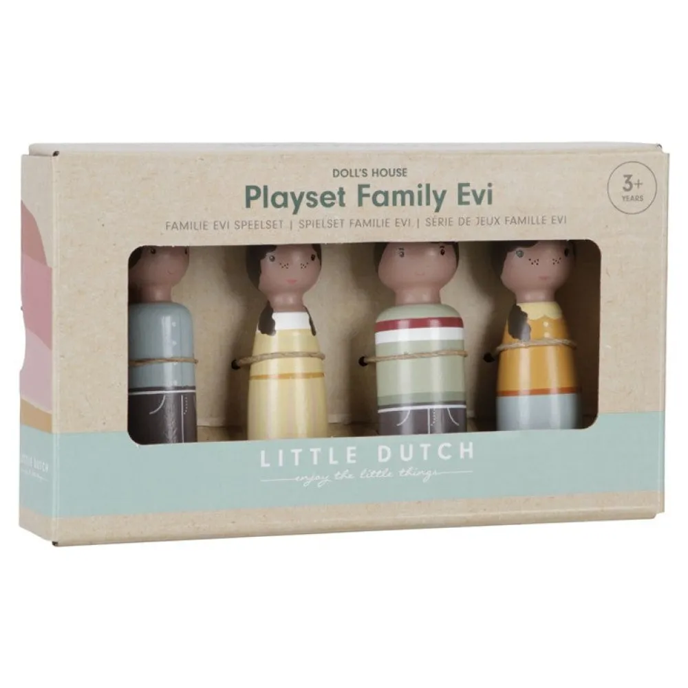 Little Dutch Set familia Evi Casa de Muñecas Madera FSC ·*Niños Casas De Muñecas|Juguetes Waldorf