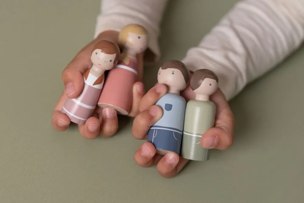 Little Dutch Set familia rosa Casa de Muñecas Madera FSC ·*Niños Casas De Muñecas|Juguetes Waldorf