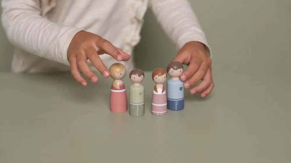 Little Dutch Set familia rosa Casa de Muñecas Madera FSC ·*Niños Casas De Muñecas|Juguetes Waldorf