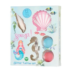 Souza Set tatuajes purpurina Sirenas ·*Niños Maletín De Maquillaje Para Niñas Y Niños|Disfraces Infantiles
