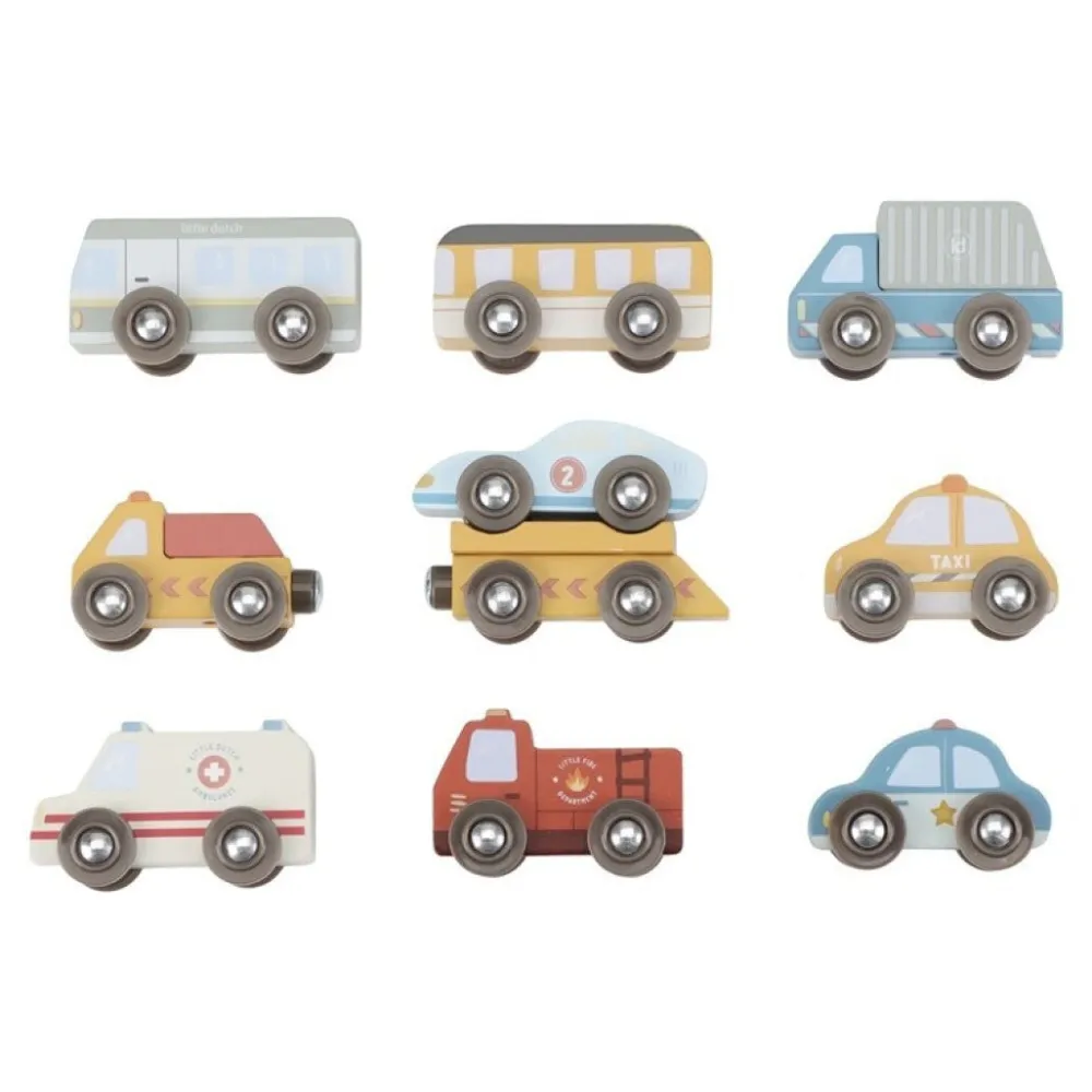 Little Dutch Set vehículos FSC ·*Niños Coches De Madera De Juguete Para Bebés|Coches De Juguete Para Bebés