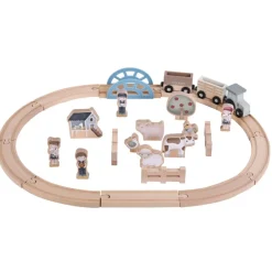 Little Dutch Sistema de tren Little Farm ·*Niños Juguetes Montessori|Juguetes De Madera Para Niños