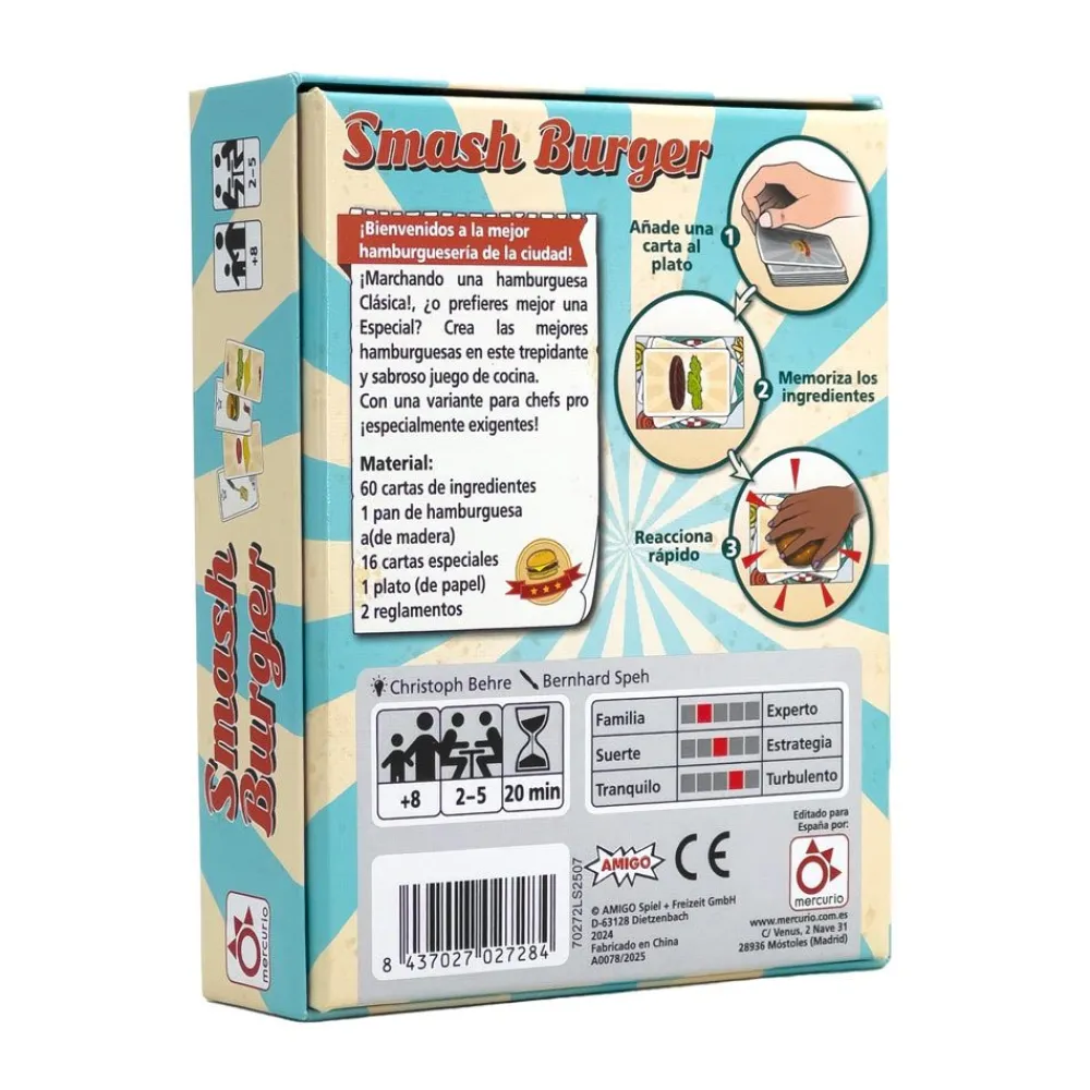 Mercurio Smash Burger ·*Niños Mercurio Juegos De Mesa|Juegos De Mesa De Viaje