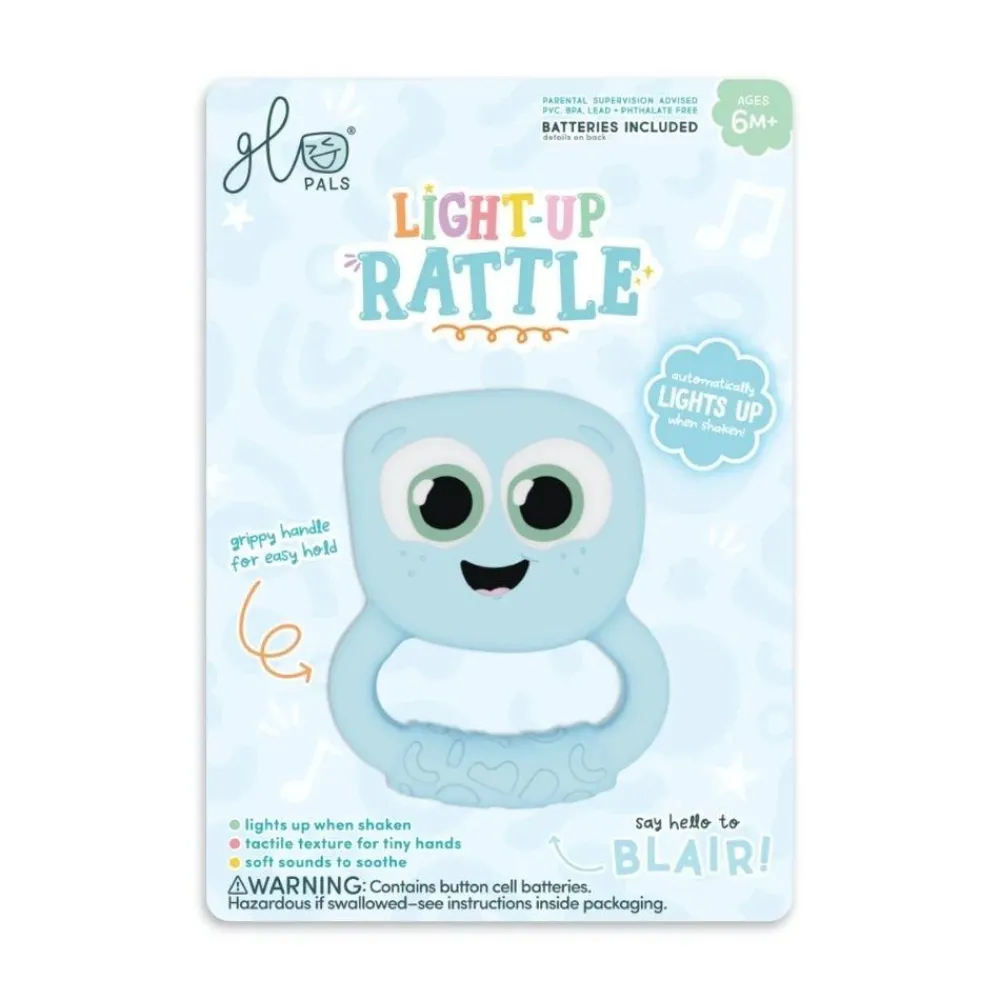 Glo Pals Sonajero / Mordedor GloPals · BLAIR Azul*Niños Mordedores|Glo Pals - Cubos De Luz Para El Baño