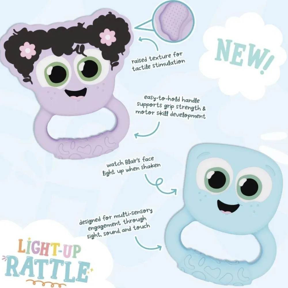 Glo Pals Sonajero / Mordedor GloPals · LUMI Lila*Niños Mordedores|Glo Pals - Cubos De Luz Para El Baño