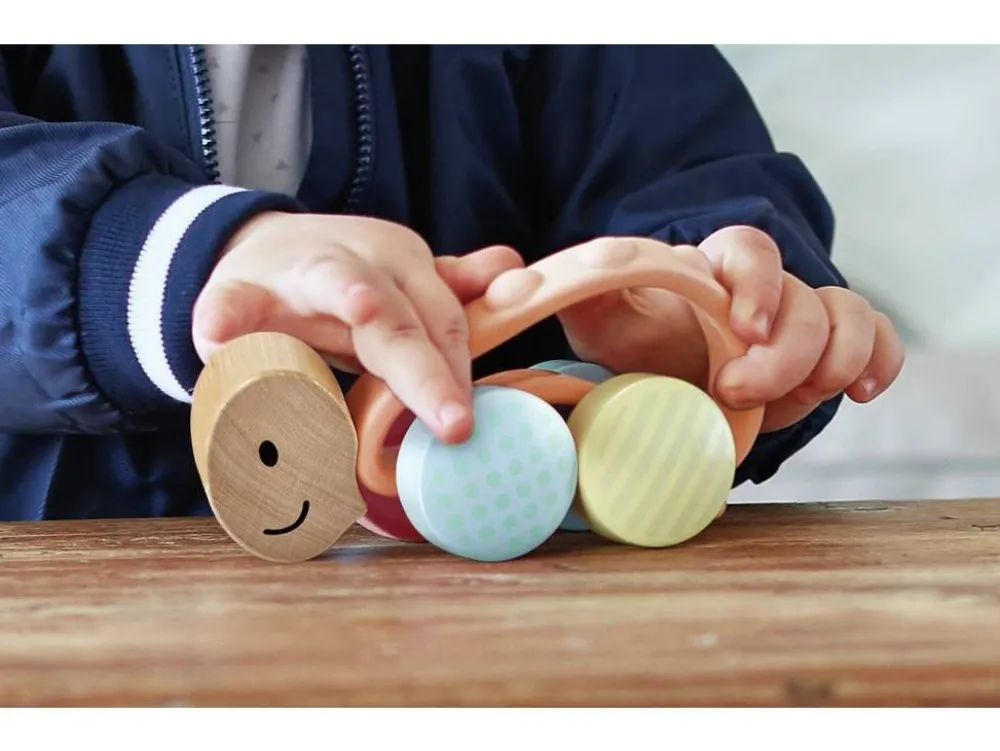 Hape Sonajero tortuga turbo ·*Niños Mordedores|Juguetes De Madera Para Niños