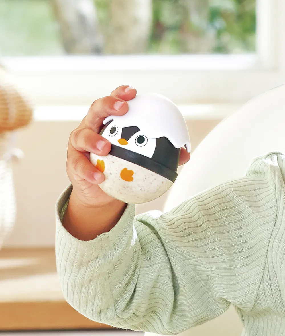 Hape Sonajeros Tentetieso Penguin Family ·*Niños Juguetes De Madera Para Niños|Juguetes De Estimulación Para Bebé