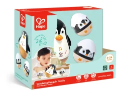Hape Sonajeros Tentetieso Penguin Family ·*Niños Juguetes De Madera Para Niños|Juguetes De Estimulación Para Bebé