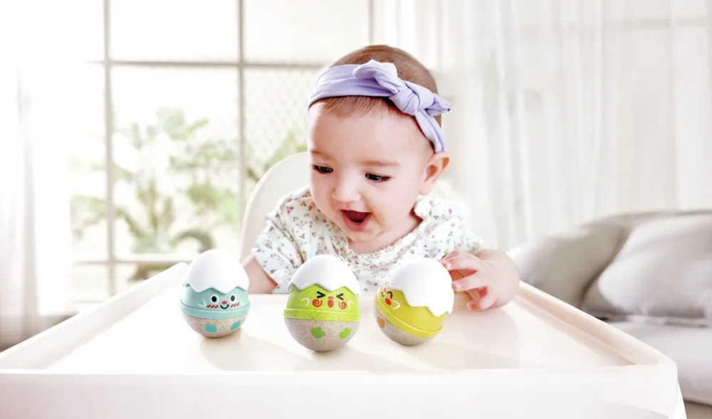 Hape Sonajeros Tentetieso Polluelos ·*Niños Juguetes De Madera Para Niños|Juguetes De Estimulación Para Bebé