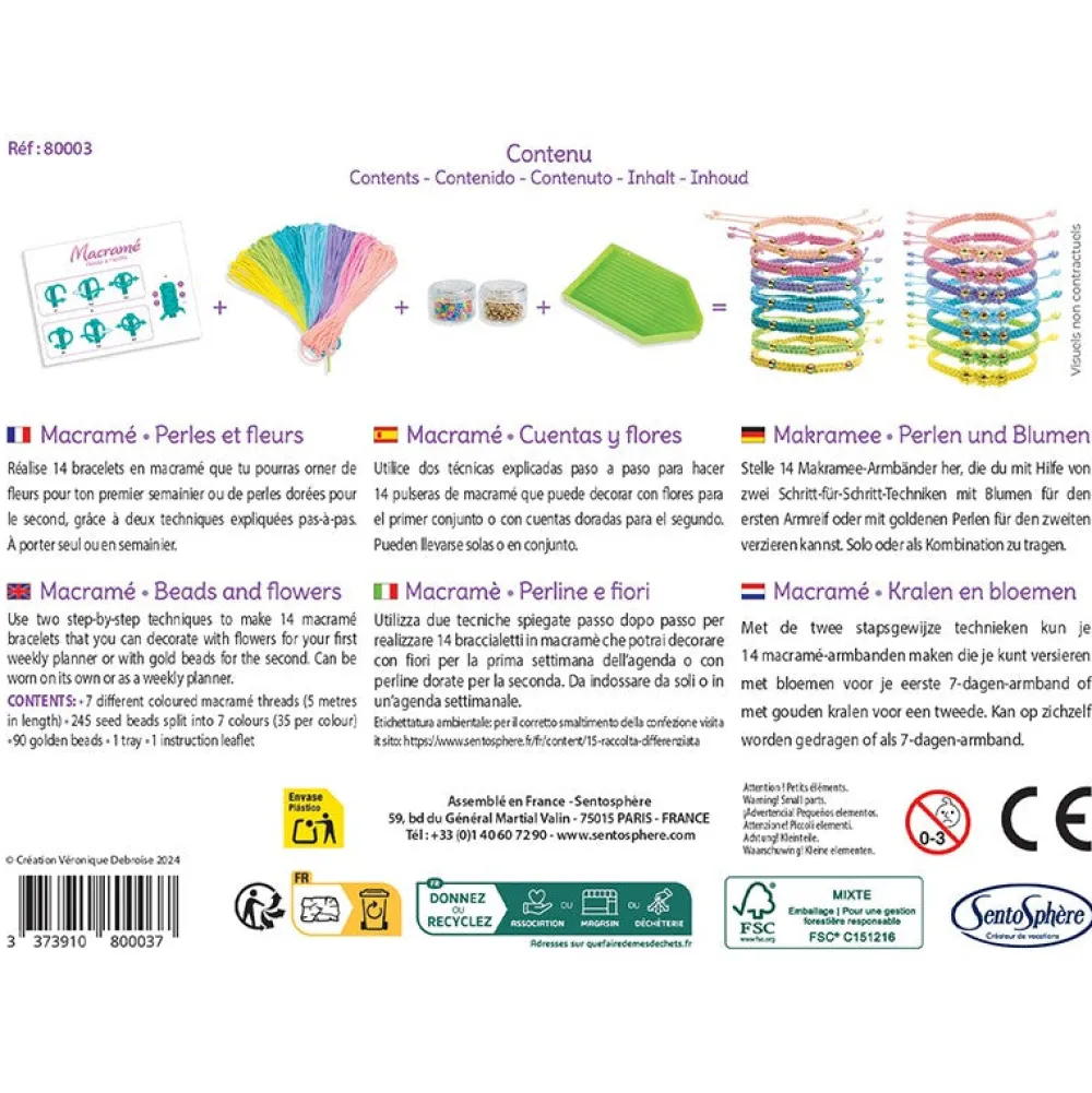Sentosphère Taller Perlas y Flores Macramé · Sentosphere*Niños Kit De Manualidades