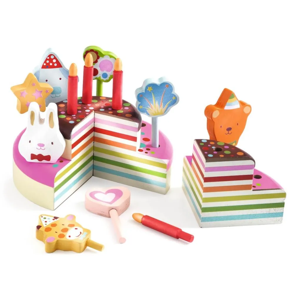 Djeco Tarta de cumpleaños ·*Niños Cocinas De Madera Y Accesorios Juguete|Juguetes Waldorf