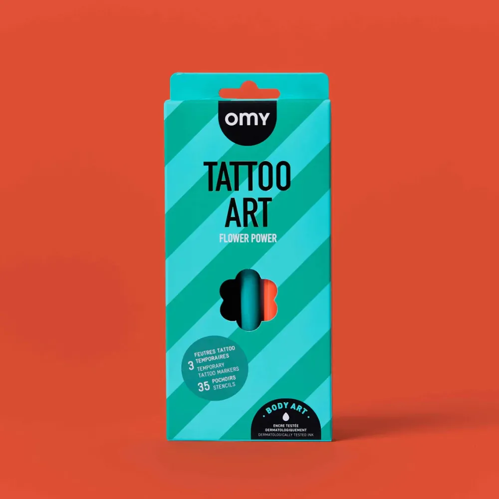 Omy Tattoos temporales Flower Power ·*Niños Tatuajes Para Niños|Disfraces Infantiles