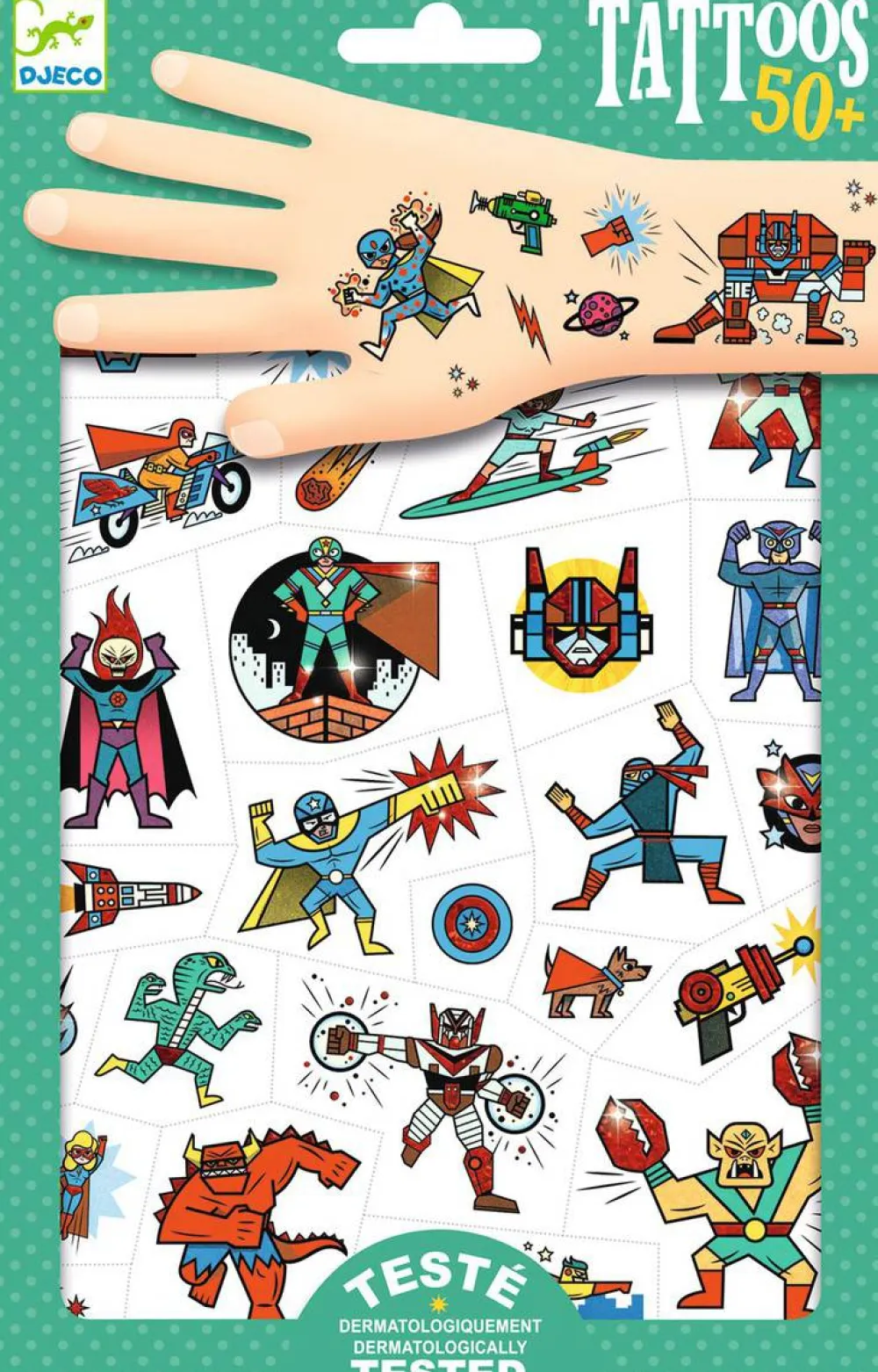 Djeco Tatuajes héroes contra villanos ·*Niños Tatuajes Para Niños|Disfraces Infantiles