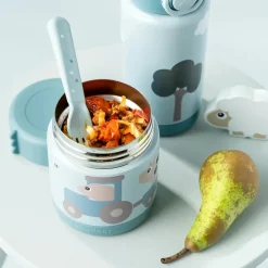 Done by Deer Termo sólidos Tiny Farm Blue ·* Termo Para Comida De Bebés|Botellas De Agua Termo