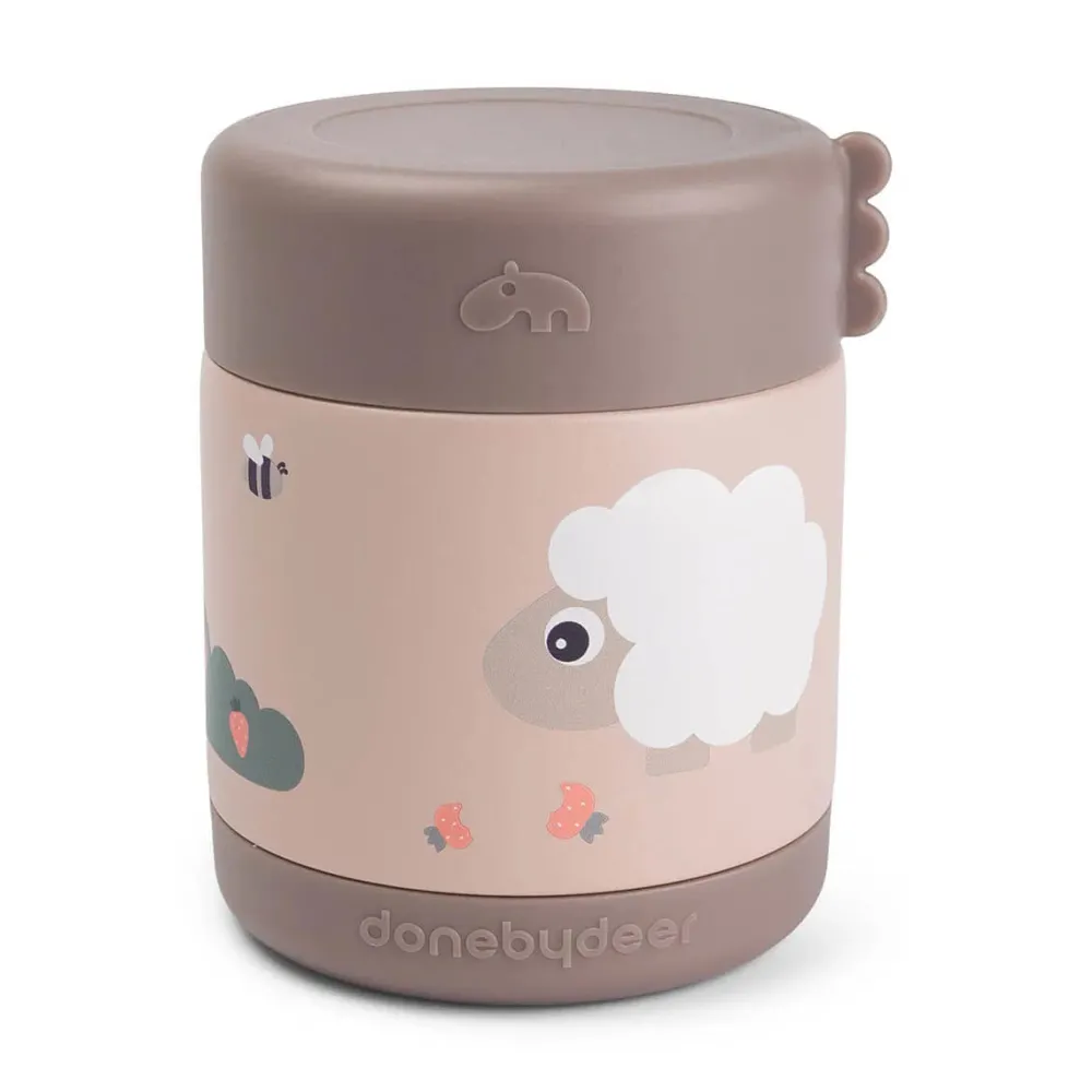 Done by Deer Termo sólidos Tiny Farm Powder ·* Termo Para Comida De Bebés|Botellas De Agua Termo
