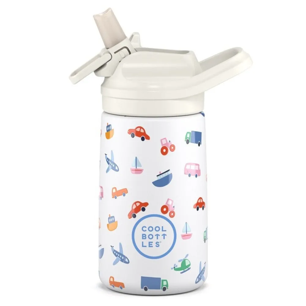 Cool Bottles The Kiddie Bottle - Little Wheels 350ml ·* Botellas De Agua Termo|Botellas De Agua Para El Cole·Botellas Termo