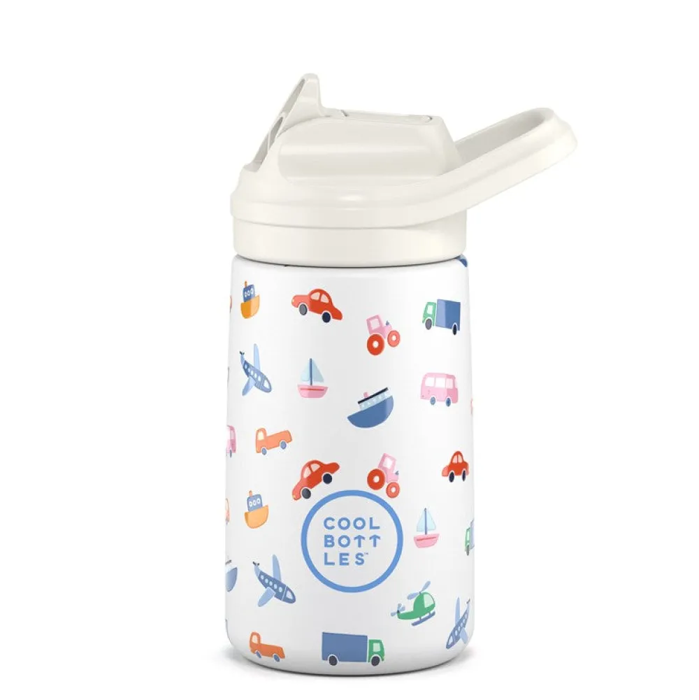 Cool Bottles The Kiddie Bottle - Little Wheels 350ml ·* Botellas De Agua Termo|Botellas De Agua Para El Cole·Botellas Termo