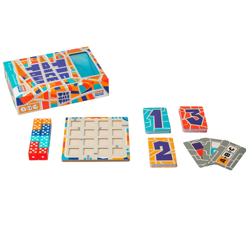 Falomir Tic Dice Town ·*Niños Juegos De Mesa De Viaje|Juegos De Mesa Competitivos