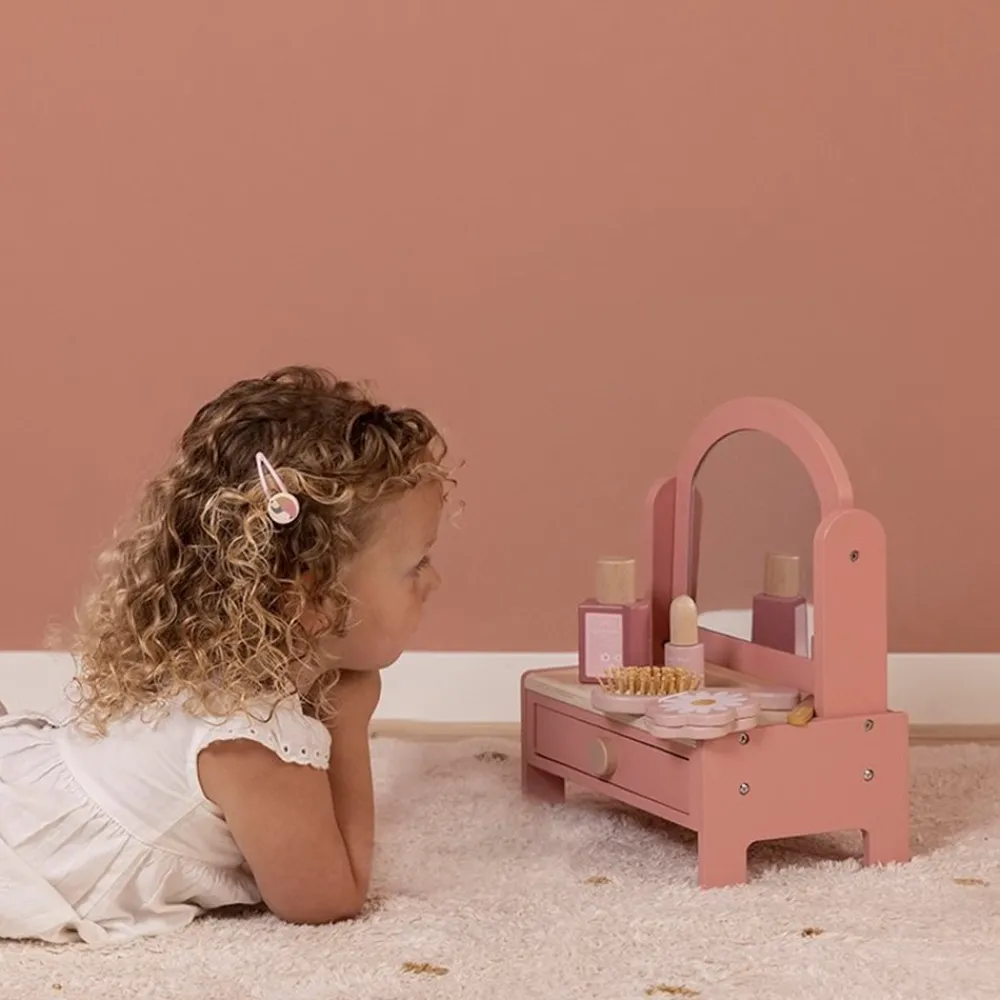 Little Dutch Tocador con Set de Maquillaje ·*Niños Juguetes Waldorf|Juguetes Montessori