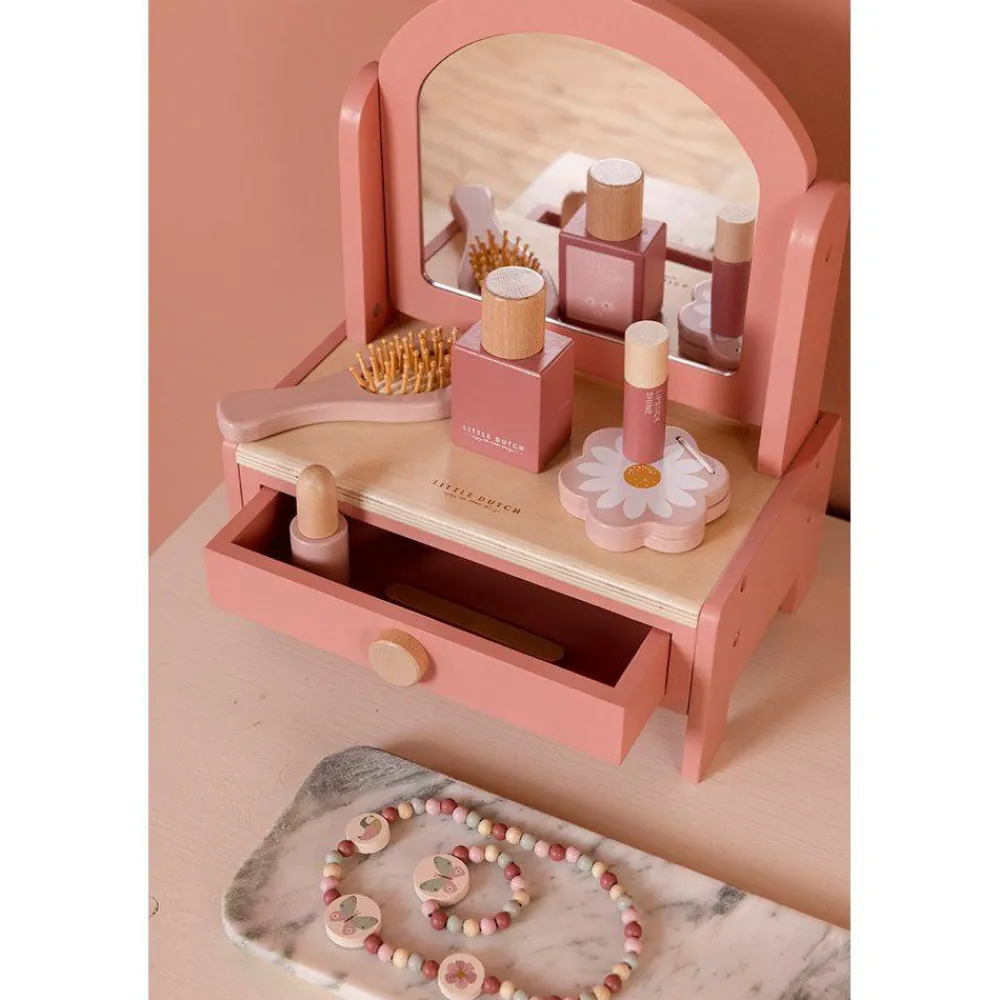 Little Dutch Tocador con Set de Maquillaje ·*Niños Juguetes Waldorf|Juguetes Montessori